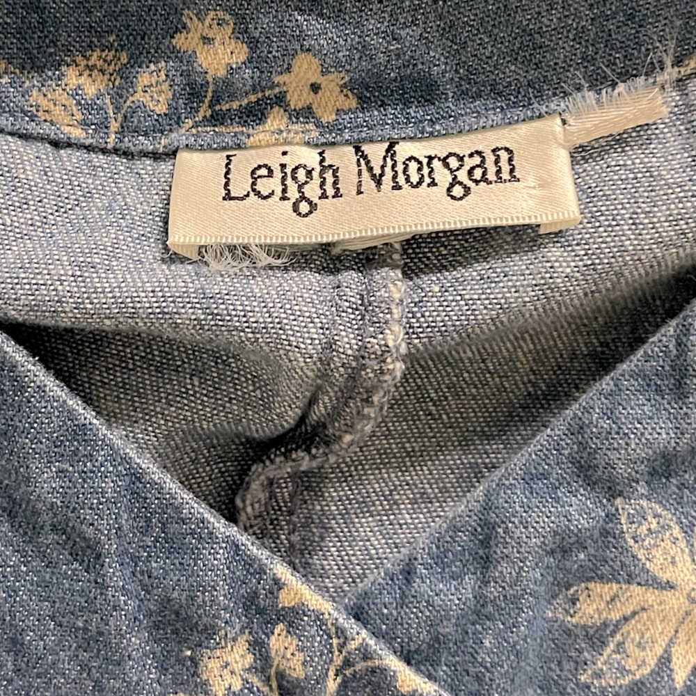 Vintage 90’s Leigh Morgan Cotton Denim Button Down Sleeveless Maxi Dress - Picture 11 of 11